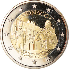 Monaco, 2 Euro, Corps des Carabiniers du Prince, 2017, BE, FDC, Bi-metallico