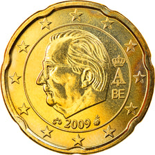 Belgium, 20 Euro Cent, 2009, Brussels, MS(63), Brass, KM:278