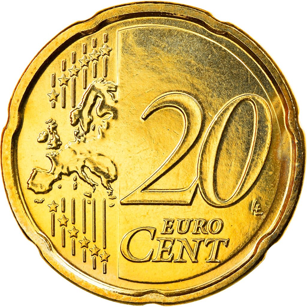 Belgium, 20 Euro Cent, 2009, Brussels, MS(63), Brass, KM:278