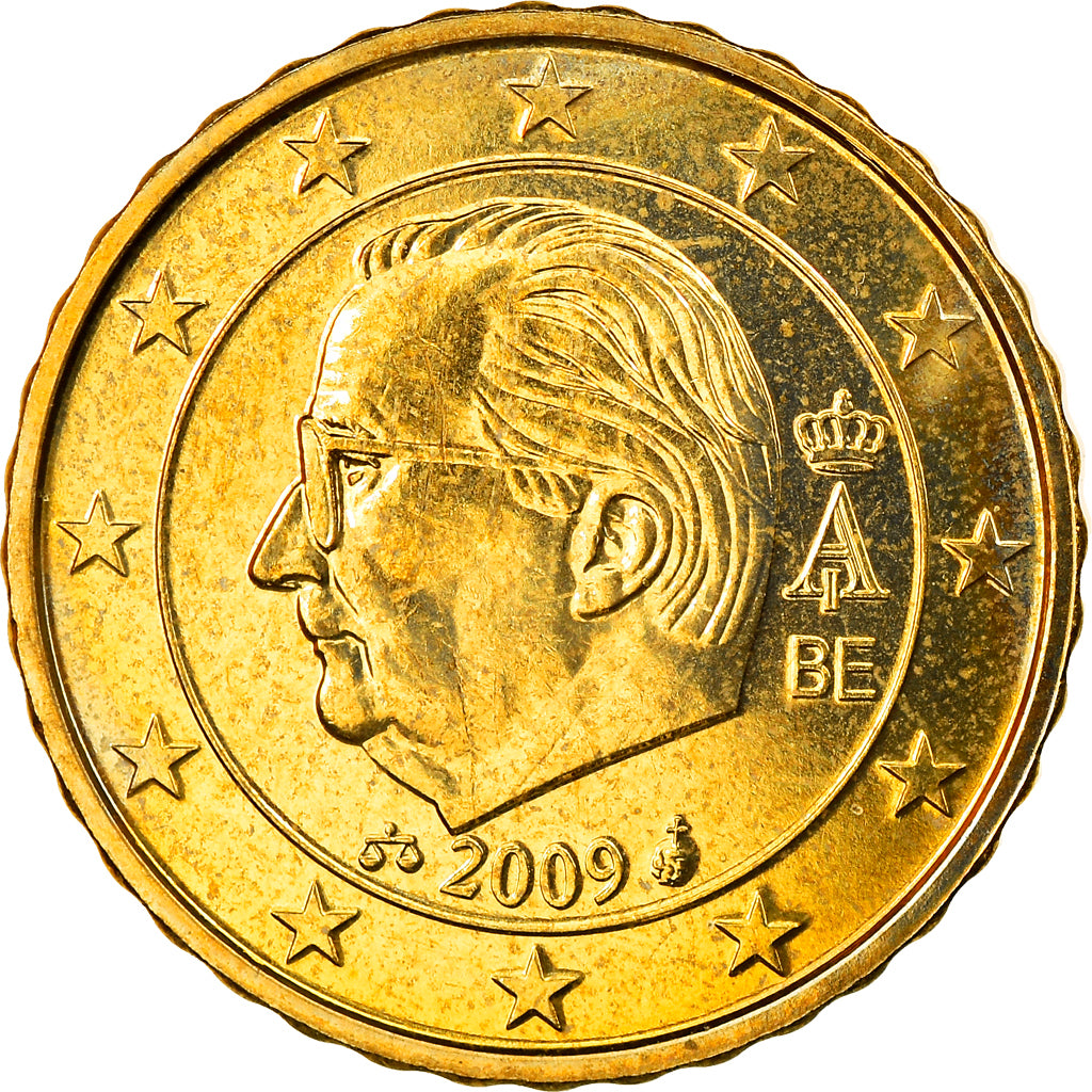 Belgium, 10 Euro Cent, 2009, Brussels, MS(63), Brass, KM:277
