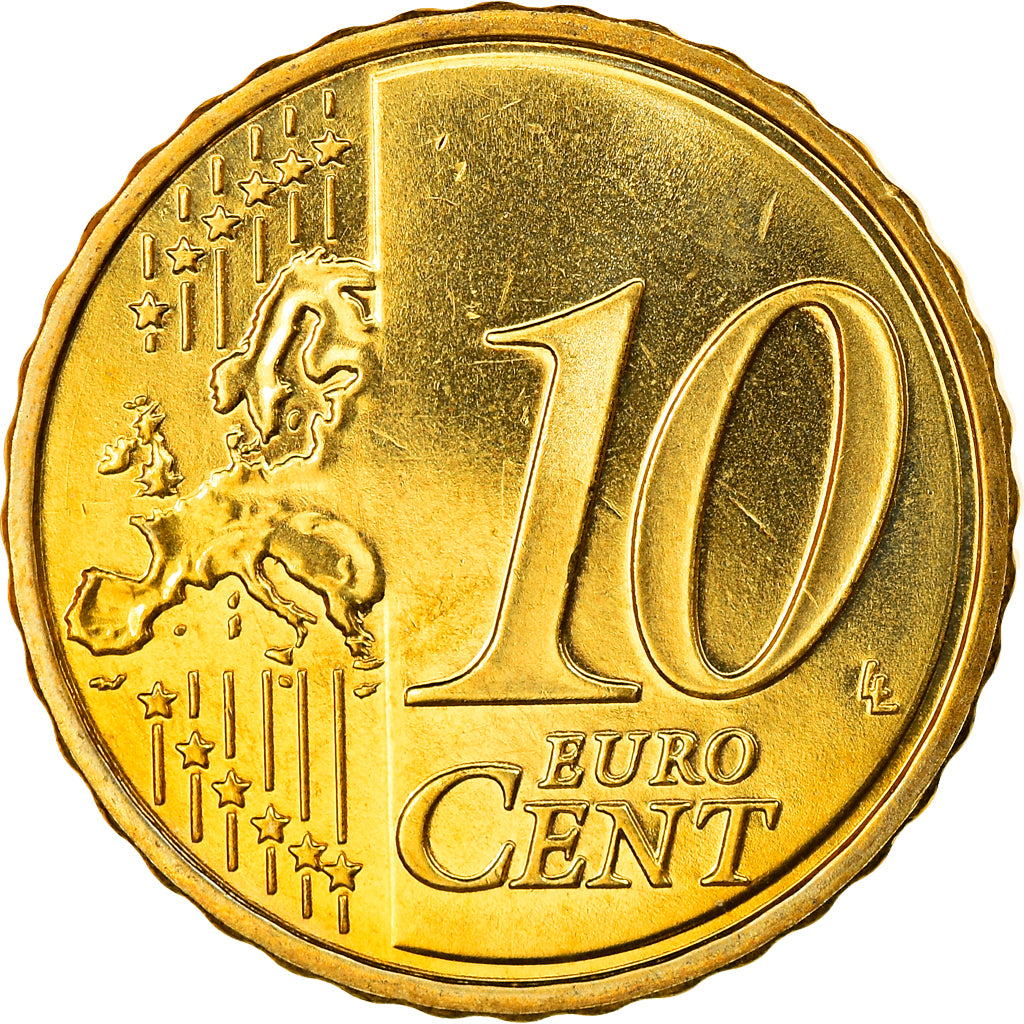 Cypr, 10 Euro Cent, 2009, MS(63), Mosiądz, KM:81