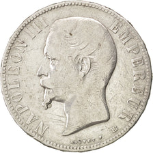 FRANCE, Napoléon III, 5 Francs, 1855, Strasbourg, KM #782.2, VF(20-25), Silver,