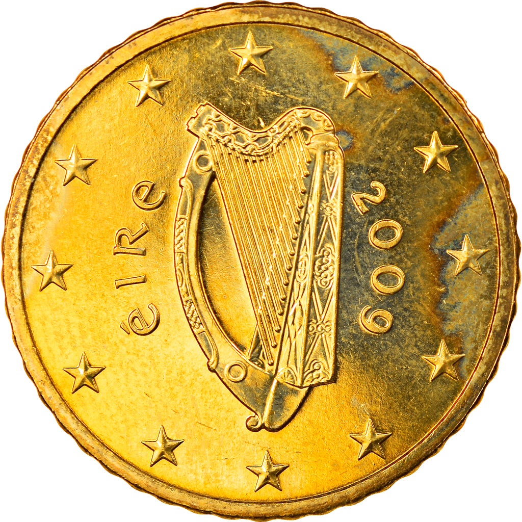 IRELAND REPUBLIC, 50 Euro Cent, 2009, Sandyford, MS(63), Brass, KM:49