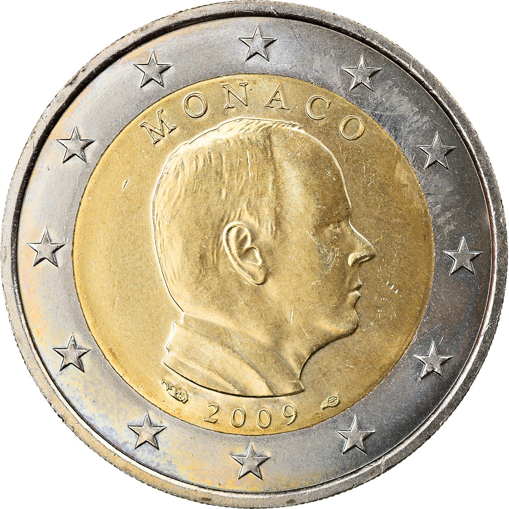Monaco, 2 Euro, Prince Albert II, 2009, AU(50-53), Bi-Metallic, Gadoury:MC 195