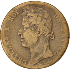 FRENCH COLONIES, 10 Centimes, 1829, Paris, KM #11.1, F(12-15), Bronze, 20.58