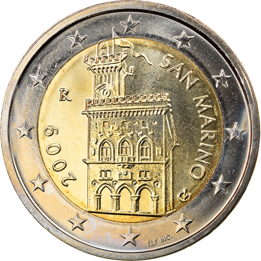 San Marino, 2 Euro, 2009, Rome, MS(63), Bi-Metallic, KM:486