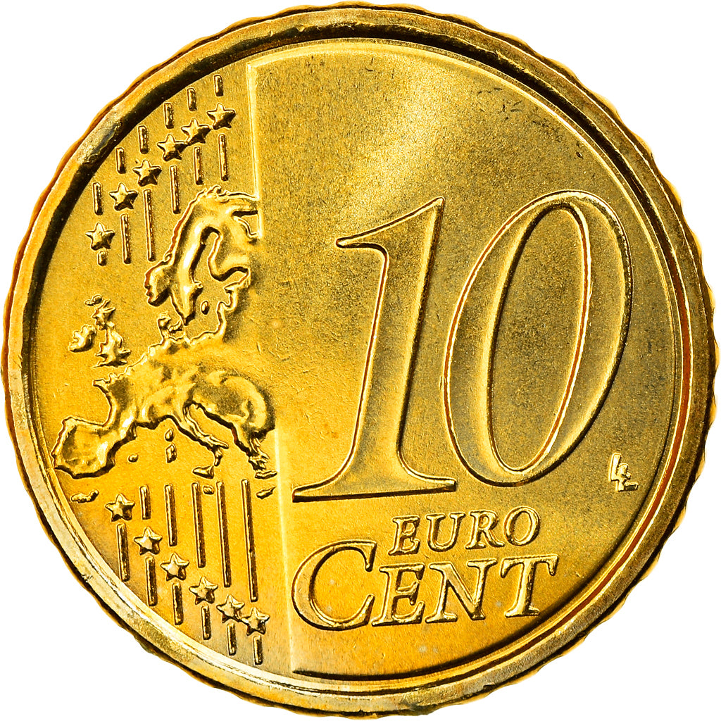 San Marino, 10 Euro Cent, 2009, Rome, MS(63), Brass, KM:482