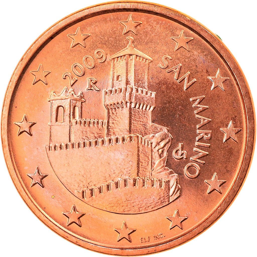 San Marino, 5 Euro Cent, 2009, Rome, SPL, Acciaio placcato rame, KM:442