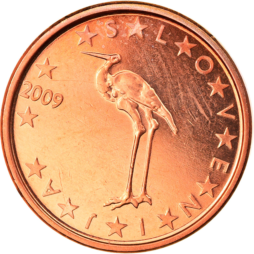 Słowenia, Euro Cent, 2009, MS(63), Miedź platerowana stalą, KM:68