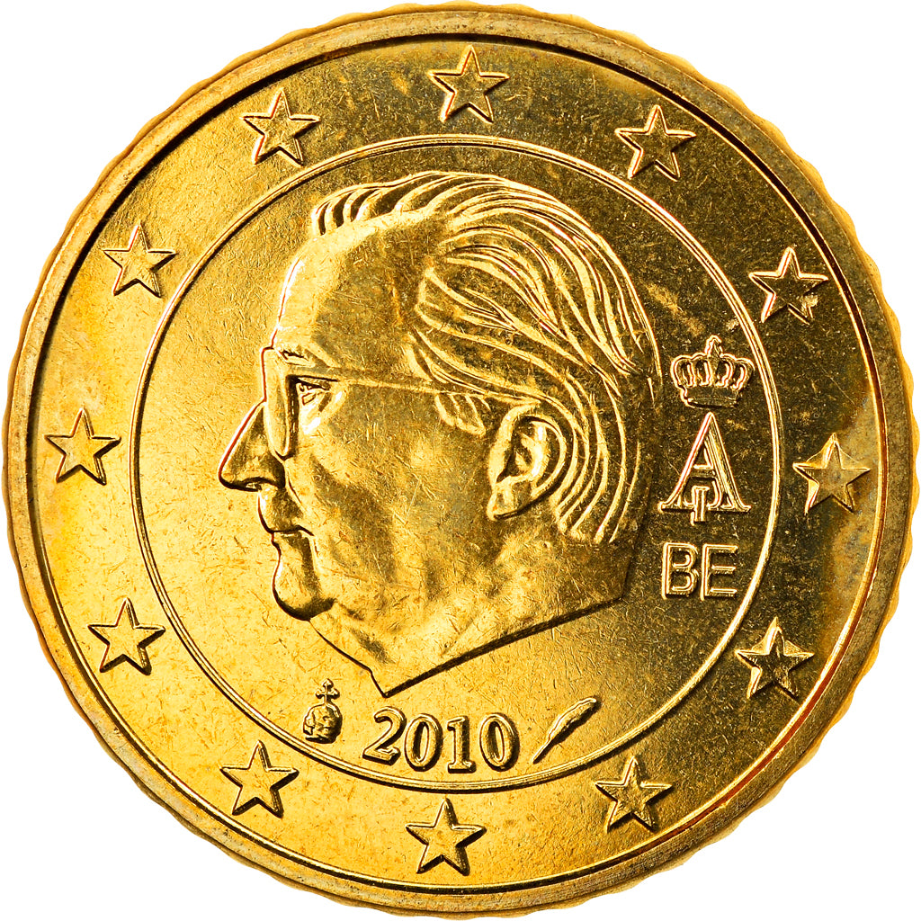 Belgium, 50 Euro Cent, 2010, Brussels, MS(63), Brass, KM:279