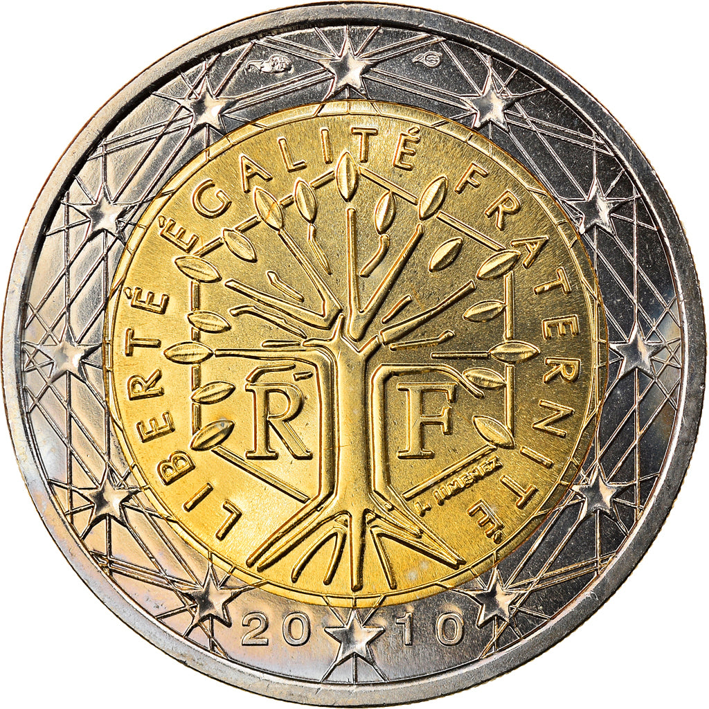 France, 2 Euro, 2010, Paris, BU, MS(65-70), Bi-Metallic, Gadoury:8a., KM:1414