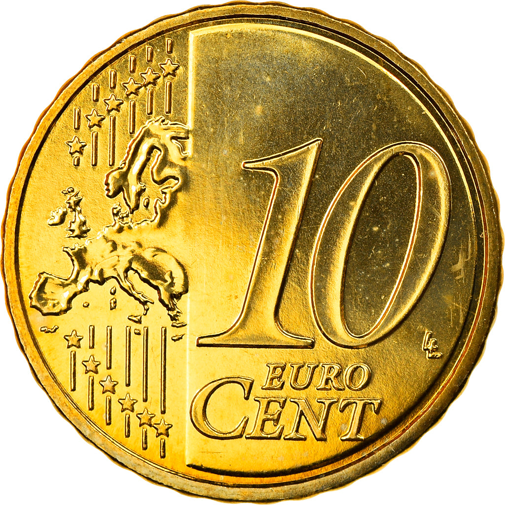 Frankrijk, 10 Euro Cent, 2010, Paris, BU, FDC, Tin, KM:1410