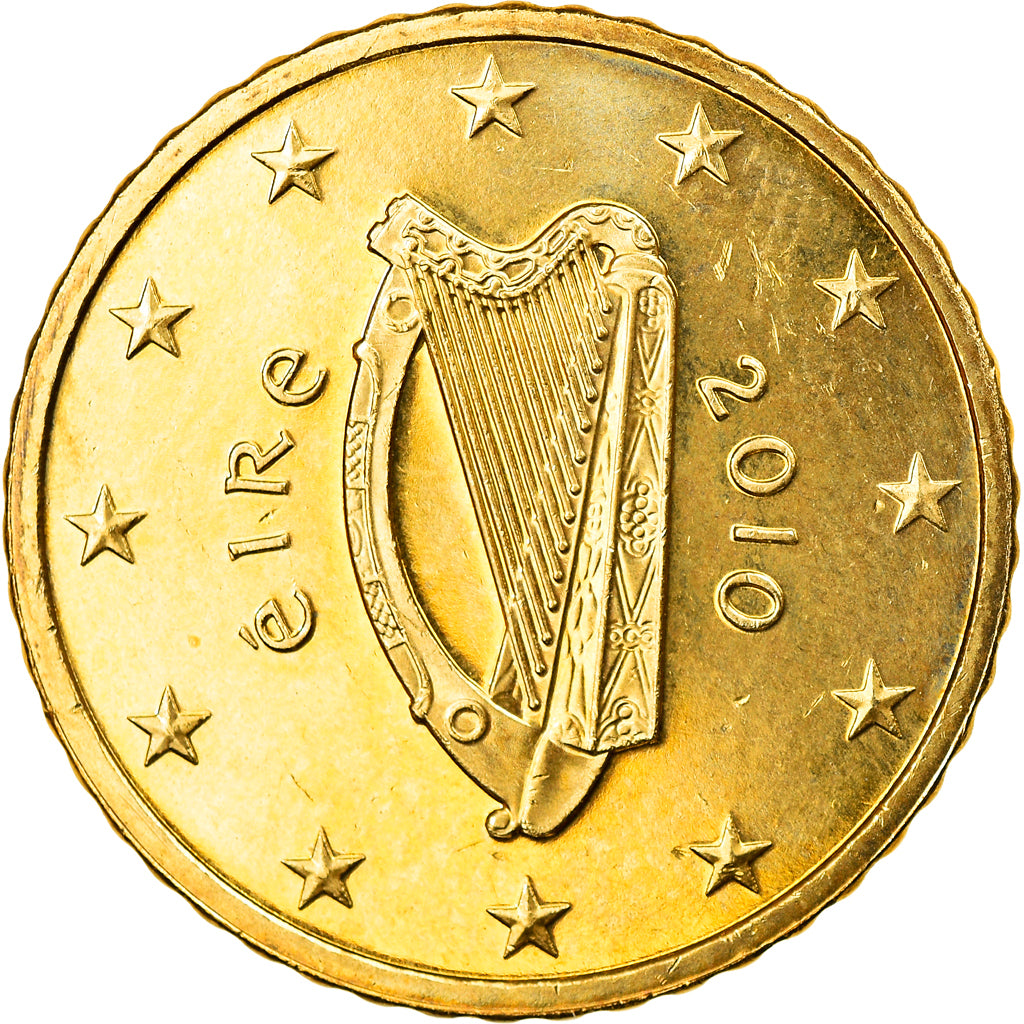 REPÚBLICA DE IRLANDA, 50 Euro Cent, 2010, Sandyford, SC, Latón, KM:49