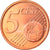 REPÚBLICA DA IRLANDA, 5 Euro Cent, 2010, Sandyford, MS(63), Aço Cromado a