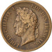 Colonie francesi, Louis - Philippe, 5 Centimes, 1839, Paris, BB, Bronzo, KM:12