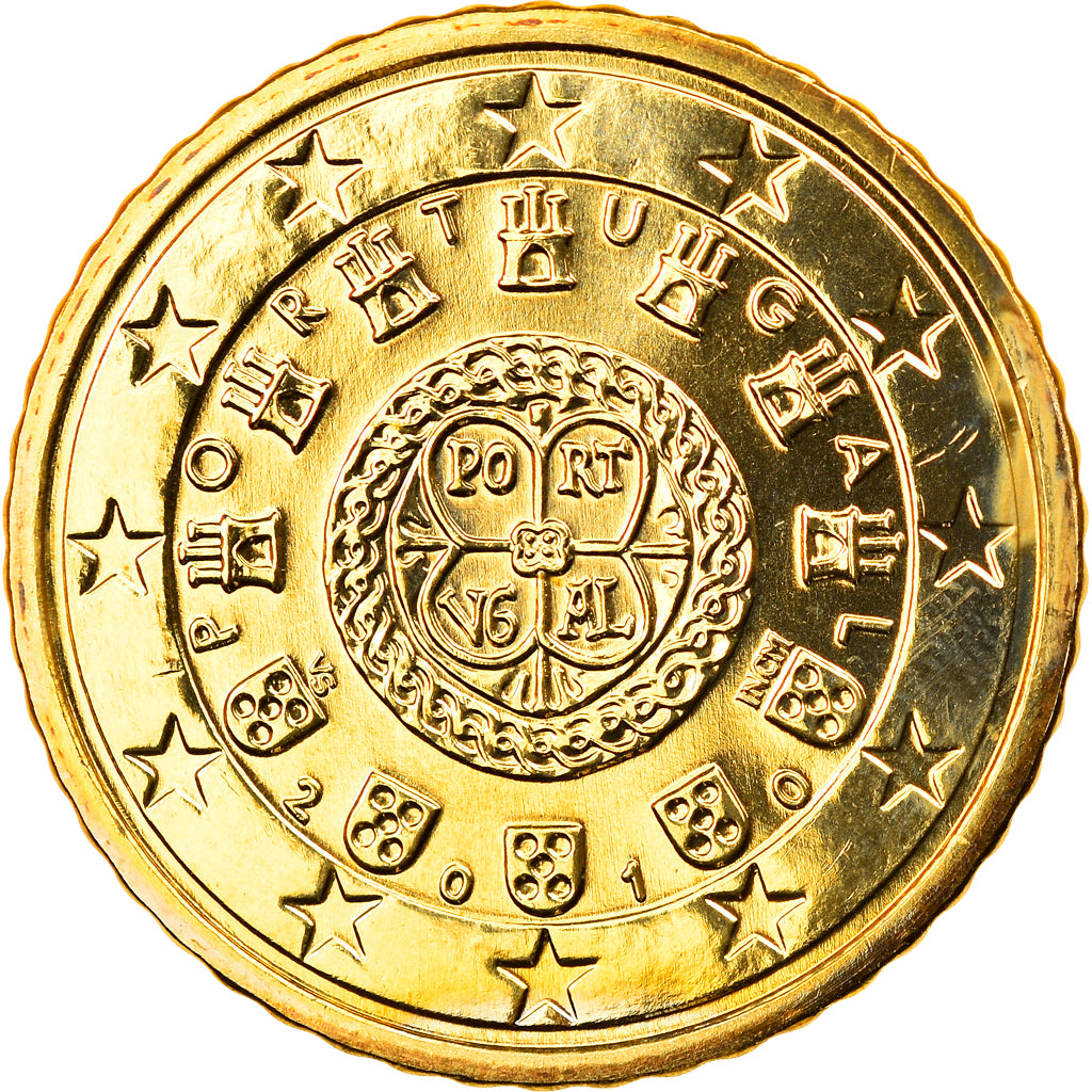 Portugal, 50 Euro Cent, 2010, Lisbon, MS(63), Brass, KM:765