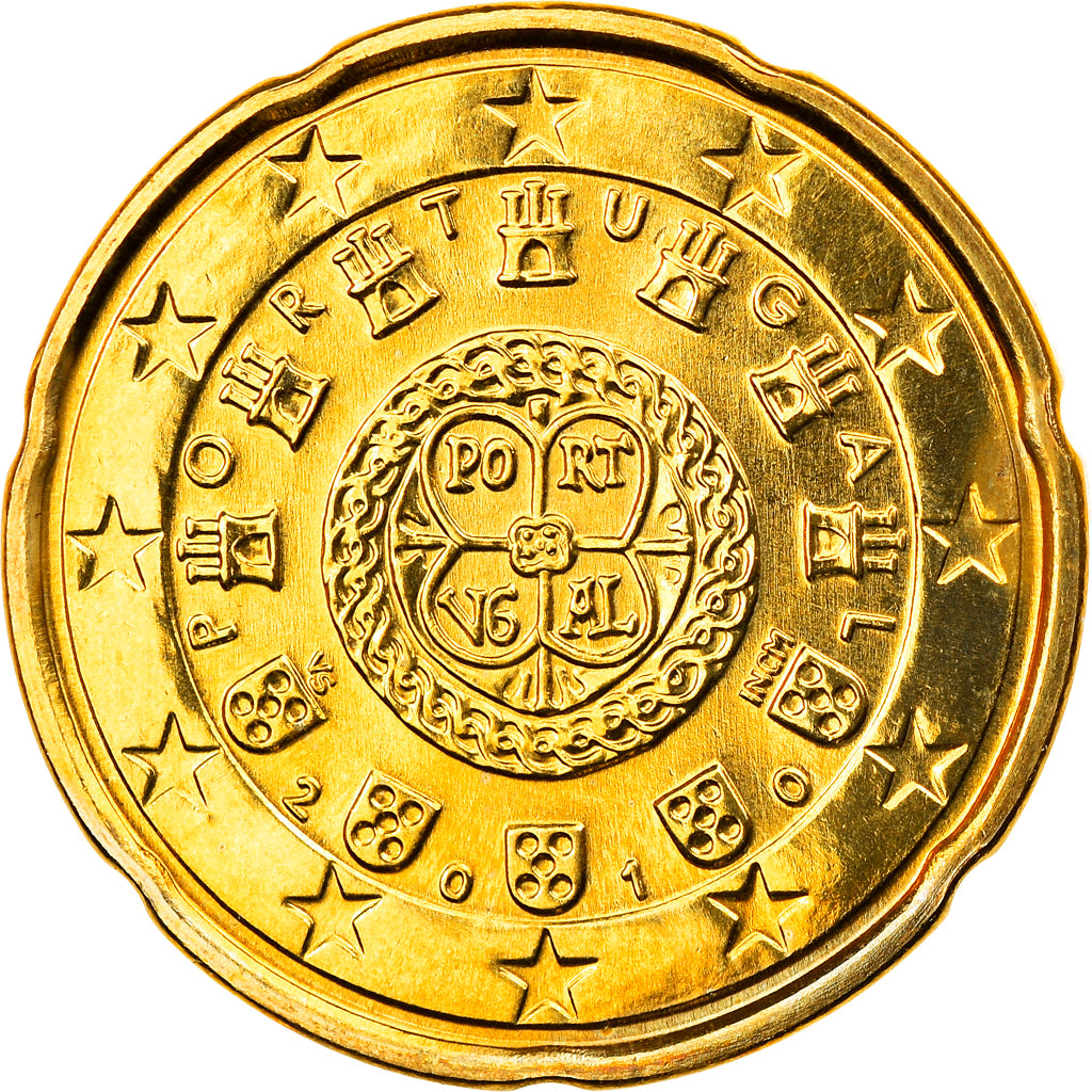 Portugal, 20 Euro Cent, 2010, Lisbonne, SPL, Laiton, KM:764