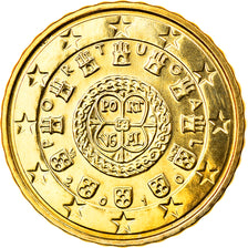 Portugal, 10 Euro Cent, 2010, Lisbon, MS(63), Brass, KM:763