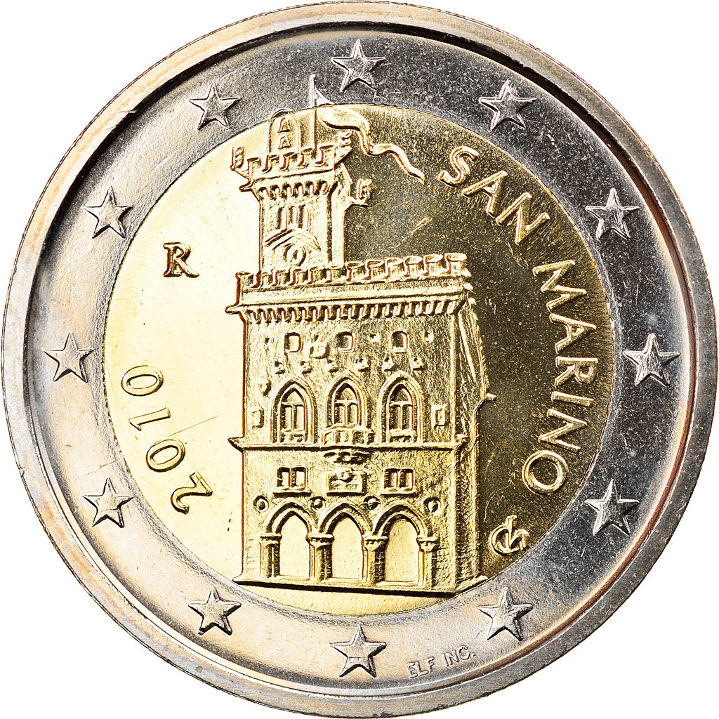 San Marino, 2 Euro, 2010, Rome, MS(63), Bi-Metallic, KM:486