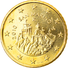 San Marino, 50 Euro Cent, 2010, Rome, MS(63), Brass, KM:484