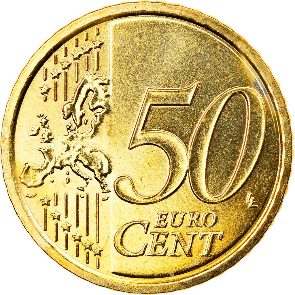 San Marino, 50 Euro Cent, 2010, Rome, MS(63), Brass, KM:484