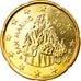 San Marino, 20 Euro Cent, 2010, Rome, MS(63), Brass, KM:483