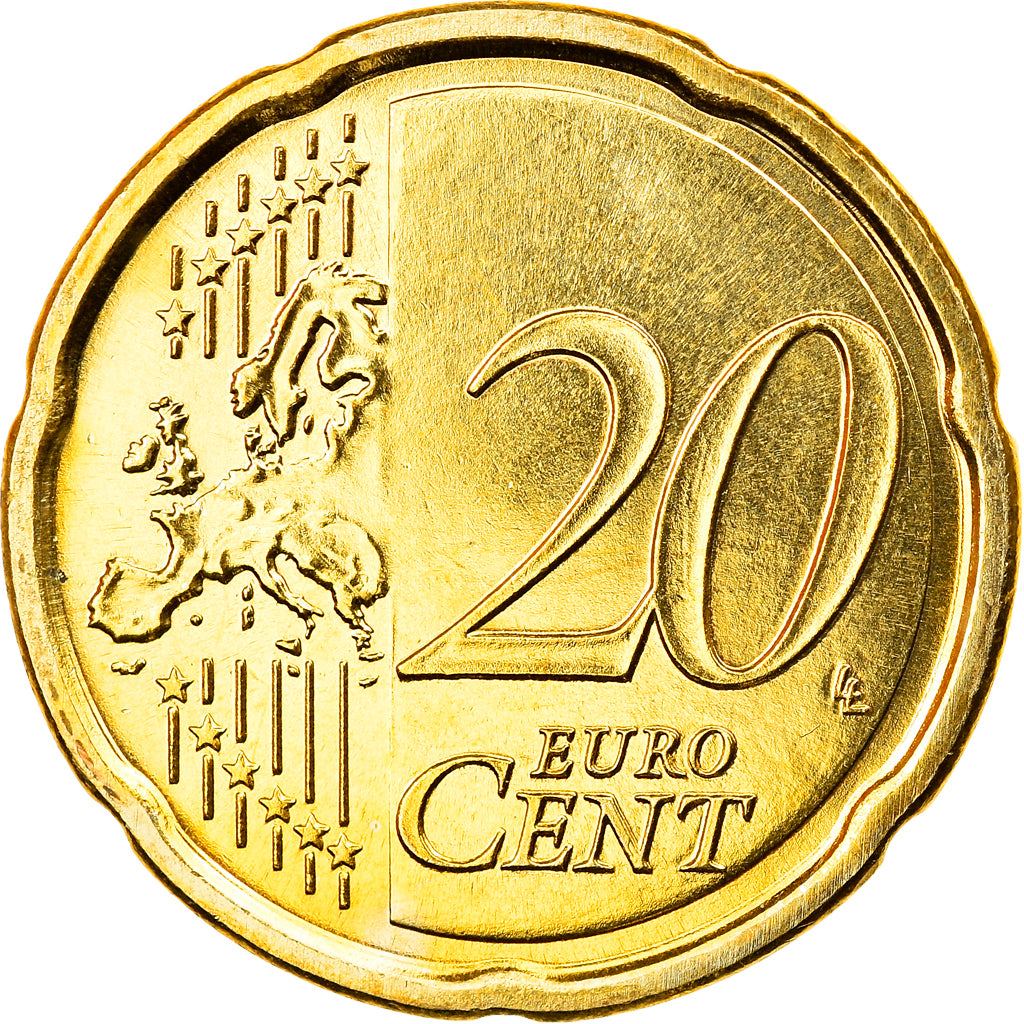 San Marino, 20 Euro Cent, 2010, Rome, MS(63), Brass, KM:483