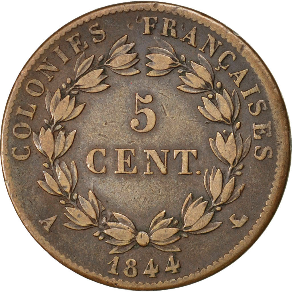 Coin, FRENCH COLONIES, Louis - Philippe, 5 Centimes, 1844, Paris, EF(40-45)