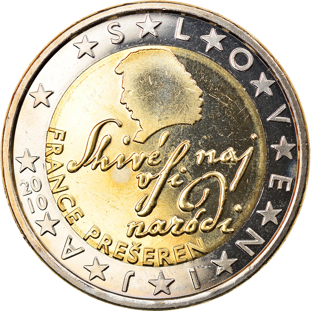 Slovenia, 2 Euro, 2010, Vantaa, MS(63), Bi-Metallic, KM:75