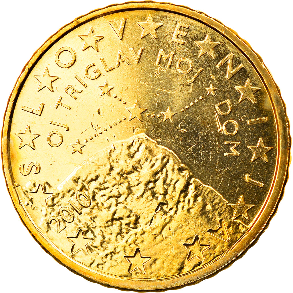 Slovenia, 50 Euro Cent, 2010, MS(63), Brass, KM:73
