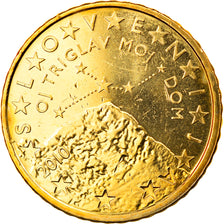 Slovenia, 50 Euro Cent, 2010, MS(63), Brass, KM:73