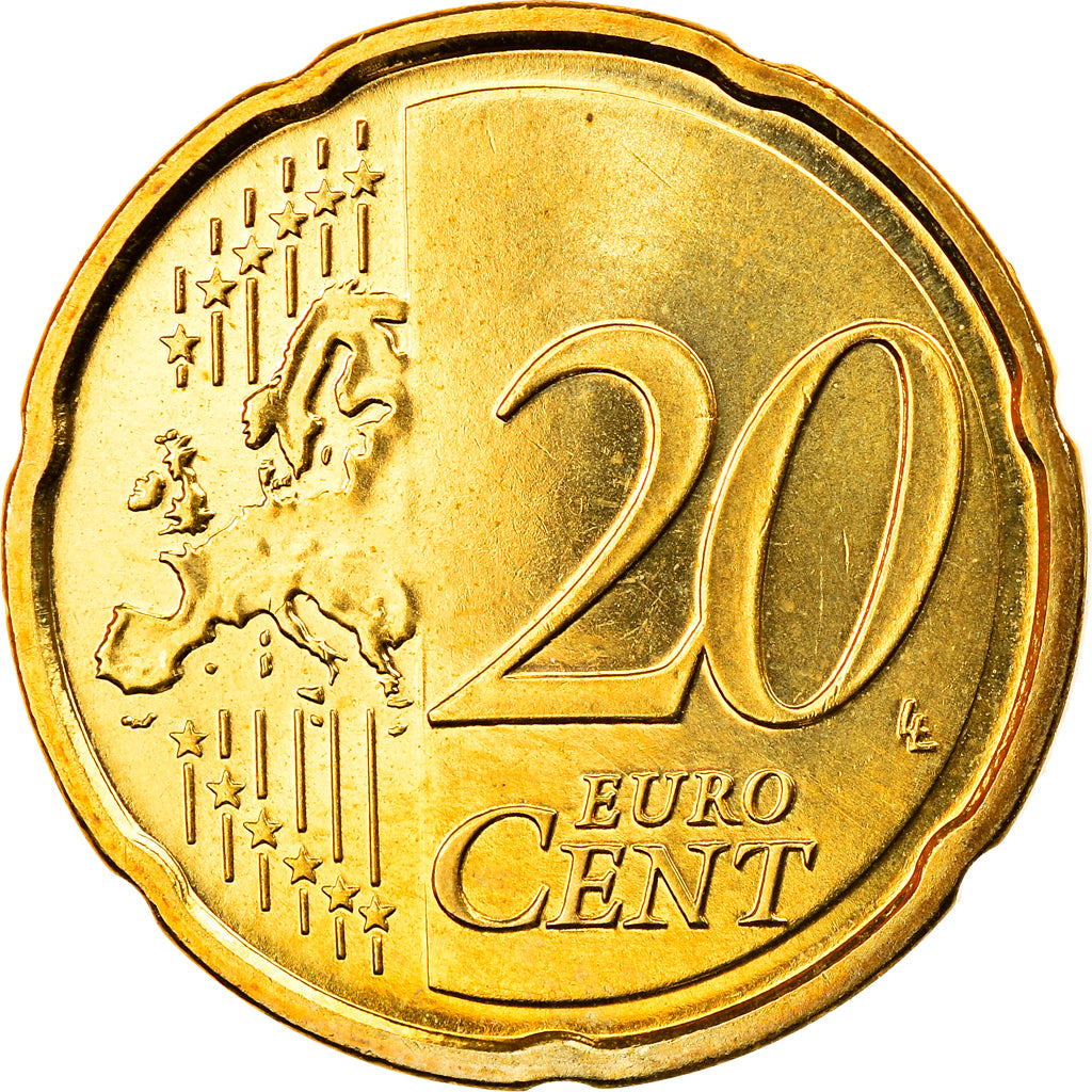 Słowenia, 20 Euro Cent, 2010, MS(63), Mosiądz, KM:72