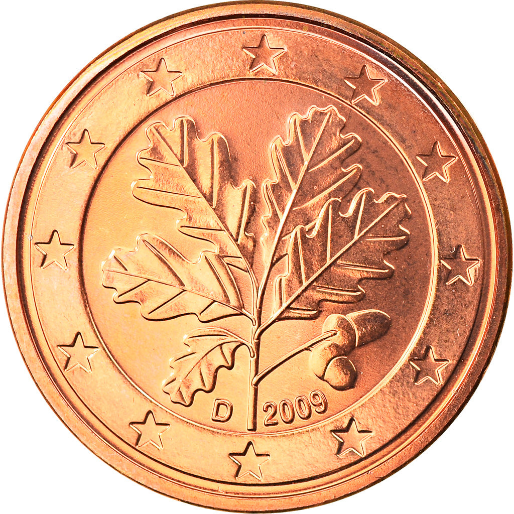 ALEMANHA - REPÚBLICA FEDERAL, 5 Euro Cent, 2009, Munich, MS(63), Aço Cromado a