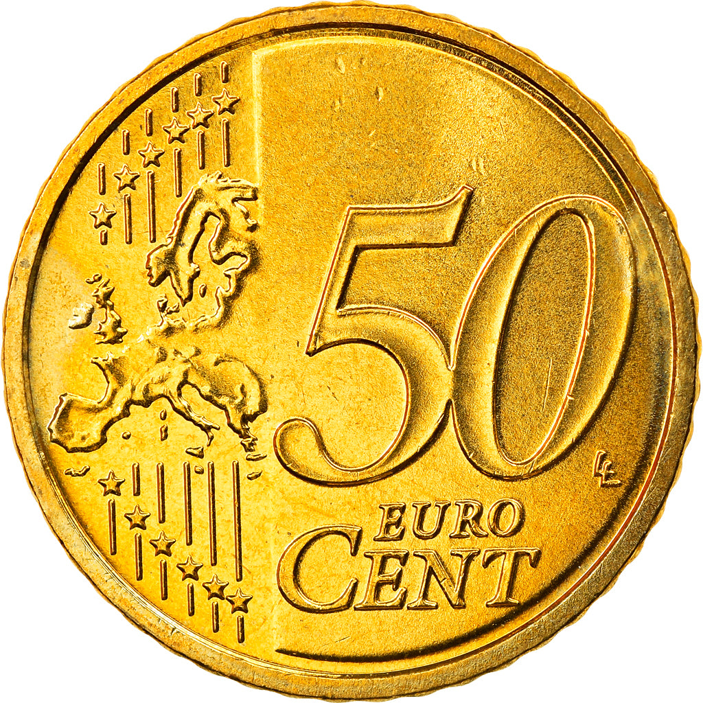 GERMANY - FEDERAL REPUBLIC, 50 Euro Cent, 2009, Karlsruhe, MS(63), Brass, KM:256