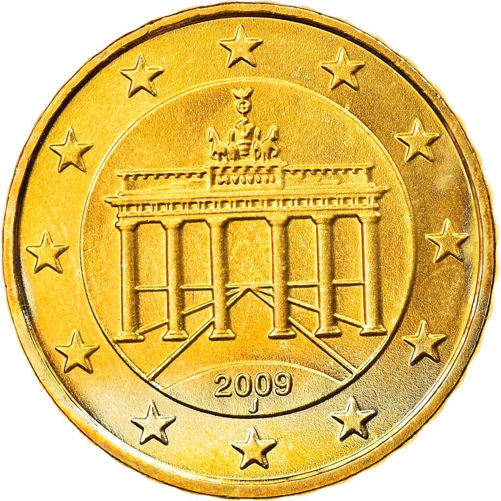 ALEMANHA - REPÚBLICA FEDERAL, 10 Euro Cent, 2009, Hambourg, MS(63), Latão