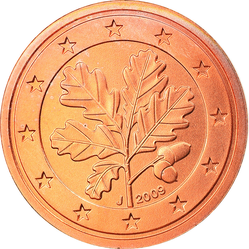 ALEMANHA - REPÚBLICA FEDERAL, 2 Euro Cent, 2009, Hambourg, MS(63), Aço Cromado