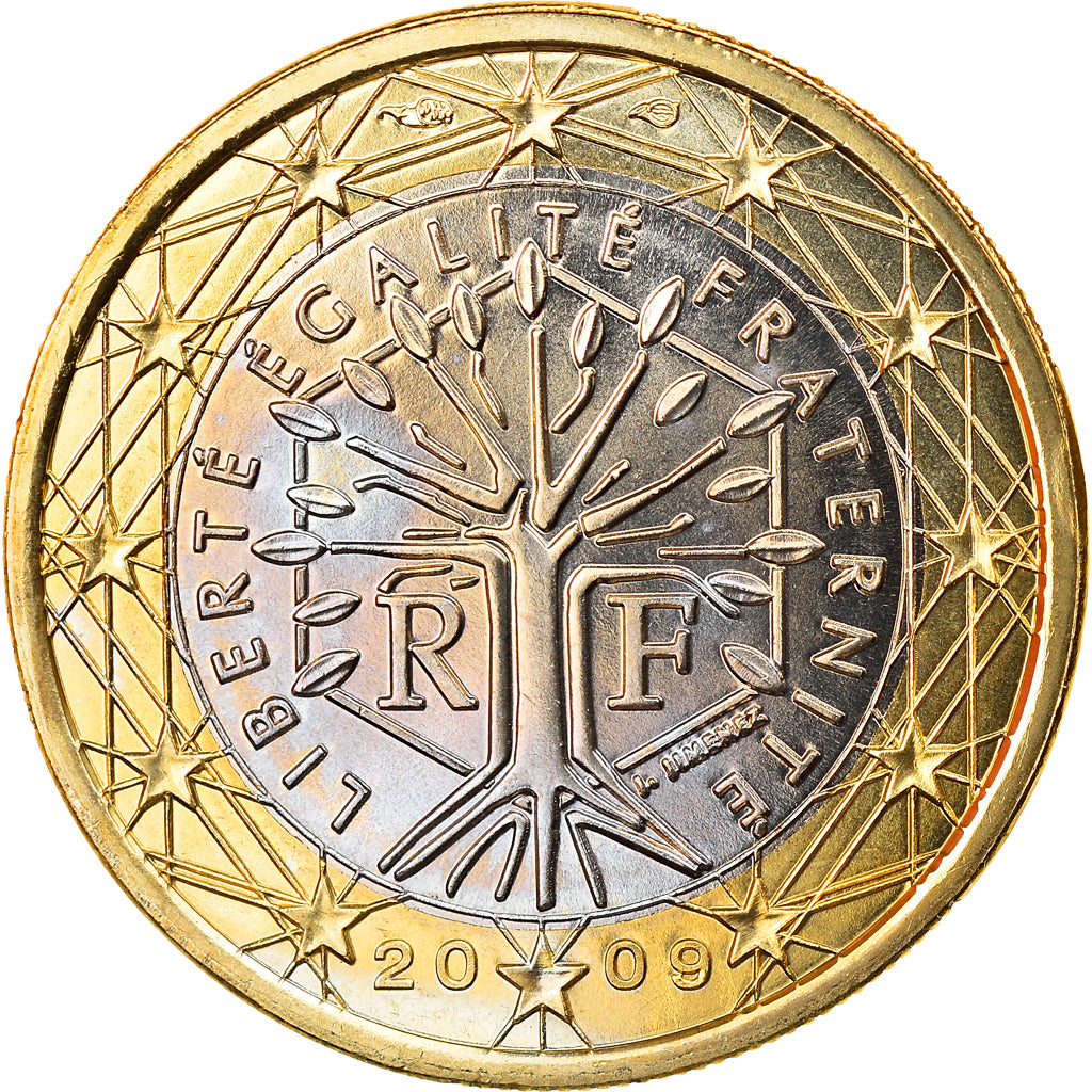 Francia, Euro, 2009, Paris, BU, FDC, Bi-metallico, Gadoury:7a., KM:1413