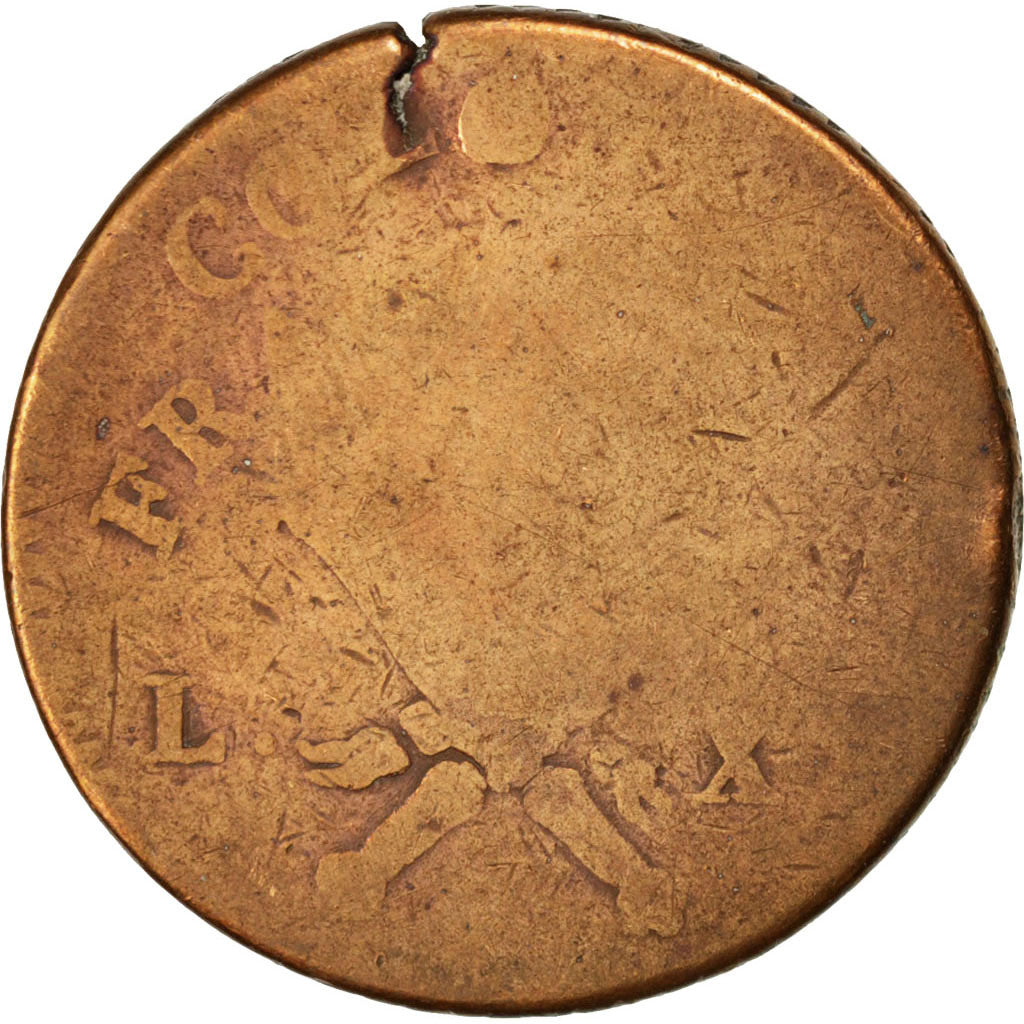 FRENCH COLONIES, 12 Deniers, Sol, 1767, Paris, KM #6, VG(8-10), Bronze, 11.60