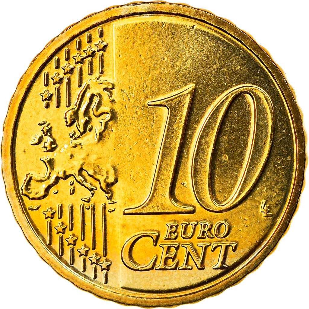 GERMANY - FEDERAL REPUBLIC, 10 Euro Cent, 2010, Munich, MS(63), Brass, KM:254