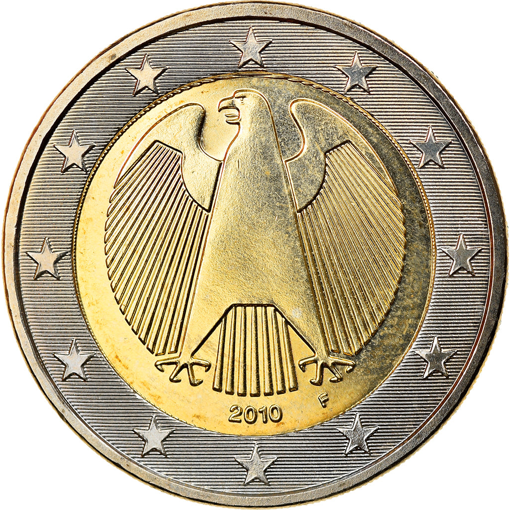 ALEMANHA - REPÚBLICA FEDERAL, 2 Euro, 2010, Stuttgart, AU(55-58), Bimetálico
