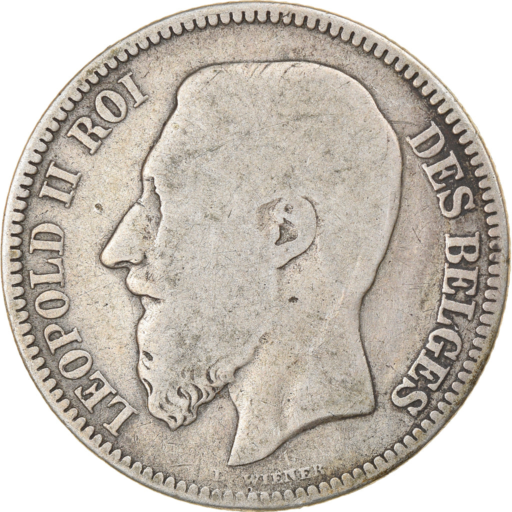 Coin, Belgium, Leopold II, 2 Francs, 2 Frank, 1867, VF(20-25), Silver, KM:30.1