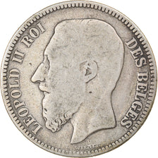 Coin, Belgium, Leopold II, 2 Francs, 2 Frank, 1867, VF(20-25), Silver, KM:30.1