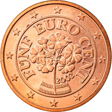 Austria, 5 Euro Cent, 2002, Vienna, MS(63), Copper Plated Steel, KM:3084