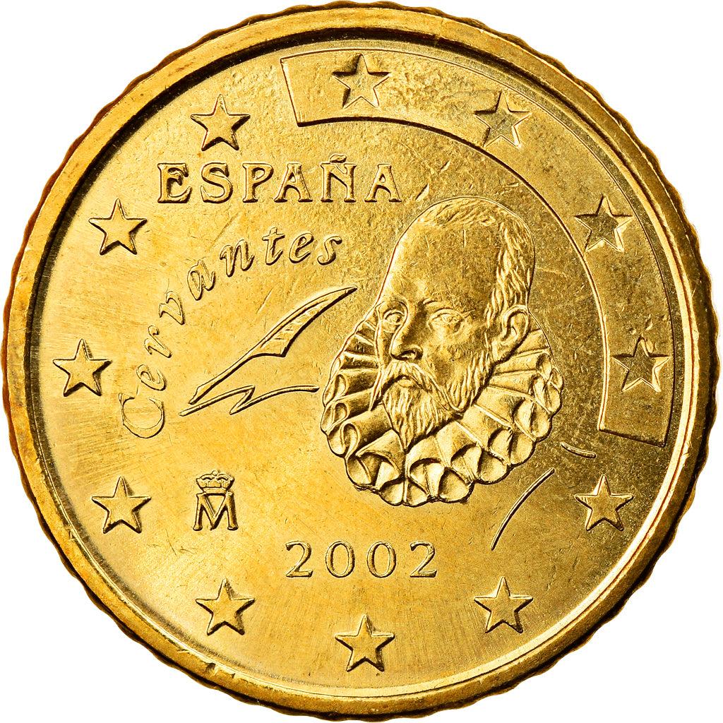 Spagna, 50 Euro Cent, 2002, Madrid, SPL, Ottone, KM:1045