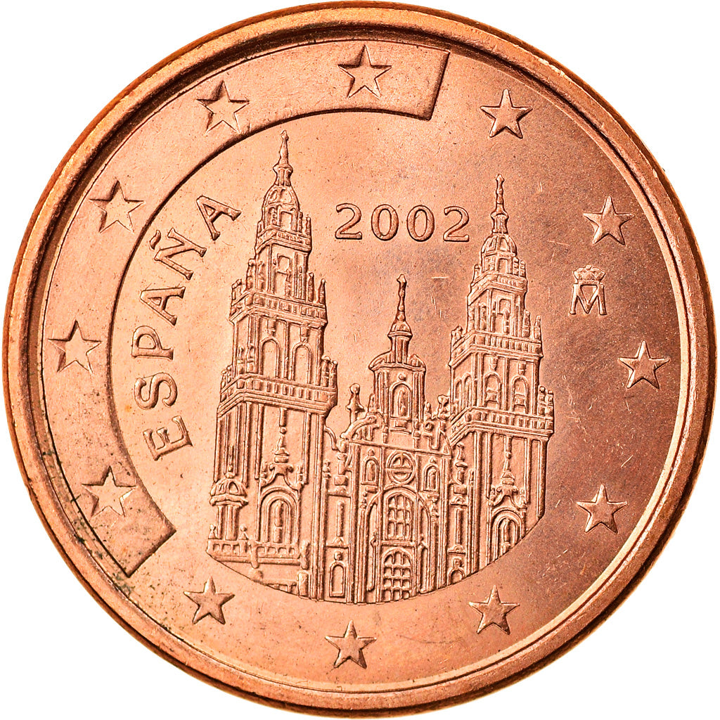 Spain, 5 Euro Cent, 2002, Madrid, MS(63), Copper Plated Steel, KM:1042