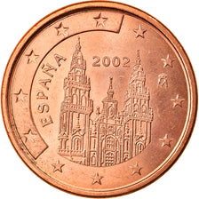 Spain, 5 Euro Cent, 2002, Madrid, MS(63), Copper Plated Steel, KM:1042
