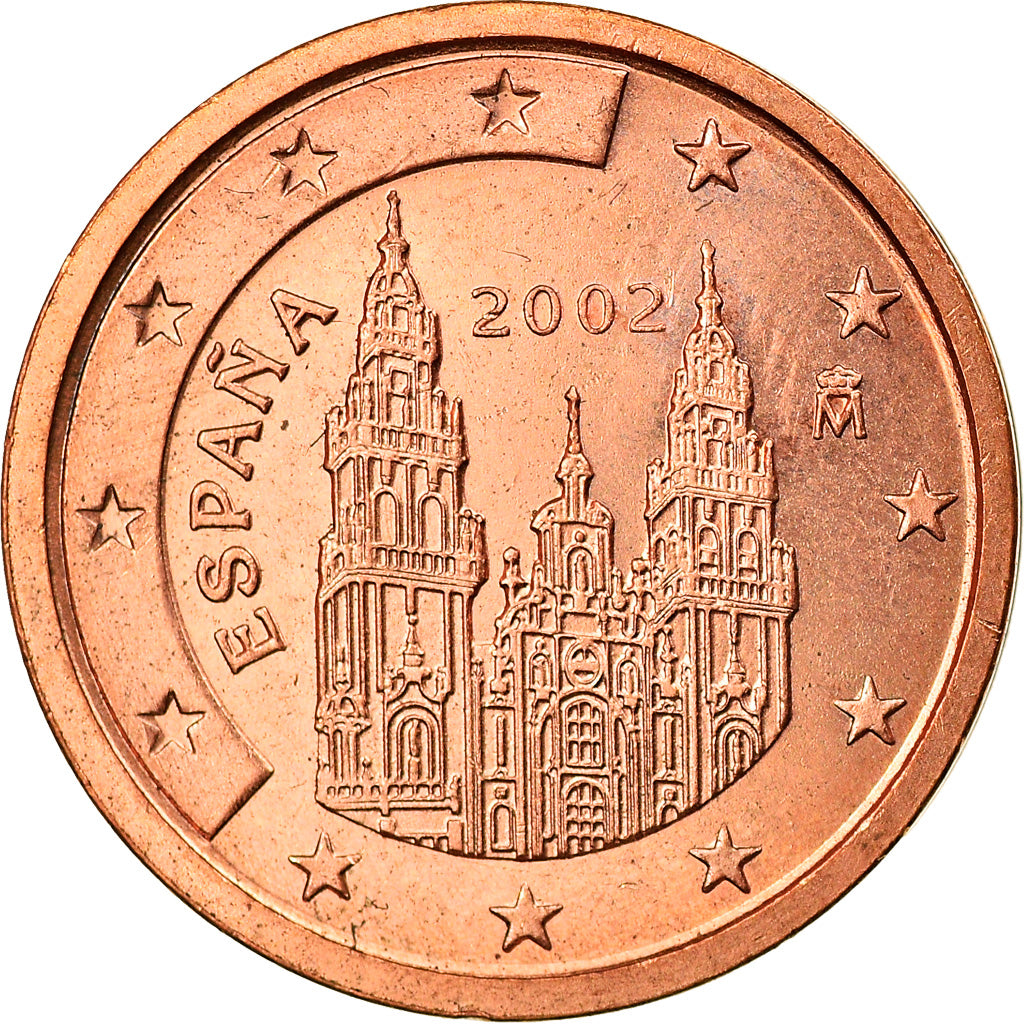 Spanien, 2 Euro Cent, 2002, Madrid, SS+, Copper Plated Steel, KM:1041
