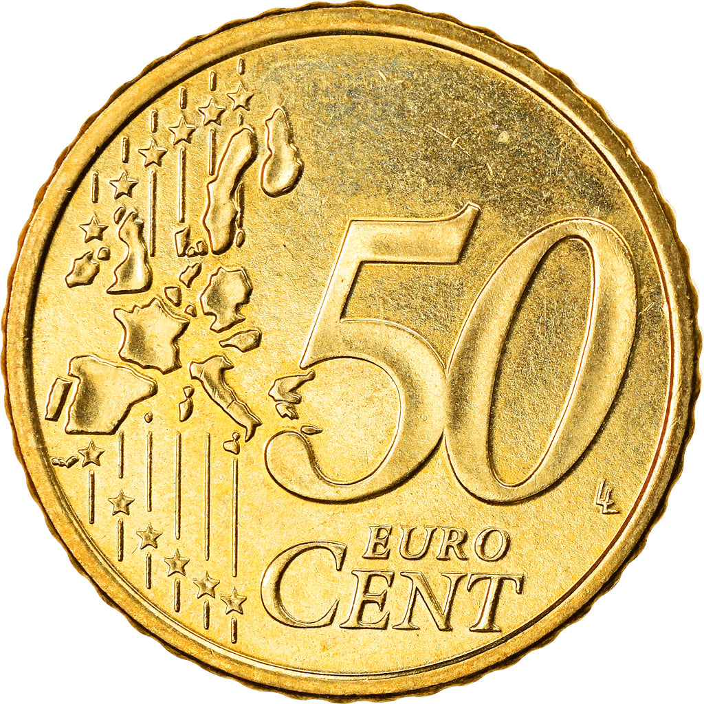 Finland, 50 Euro Cent, 2002, Vantaa, MS(63), Brass, KM:103
