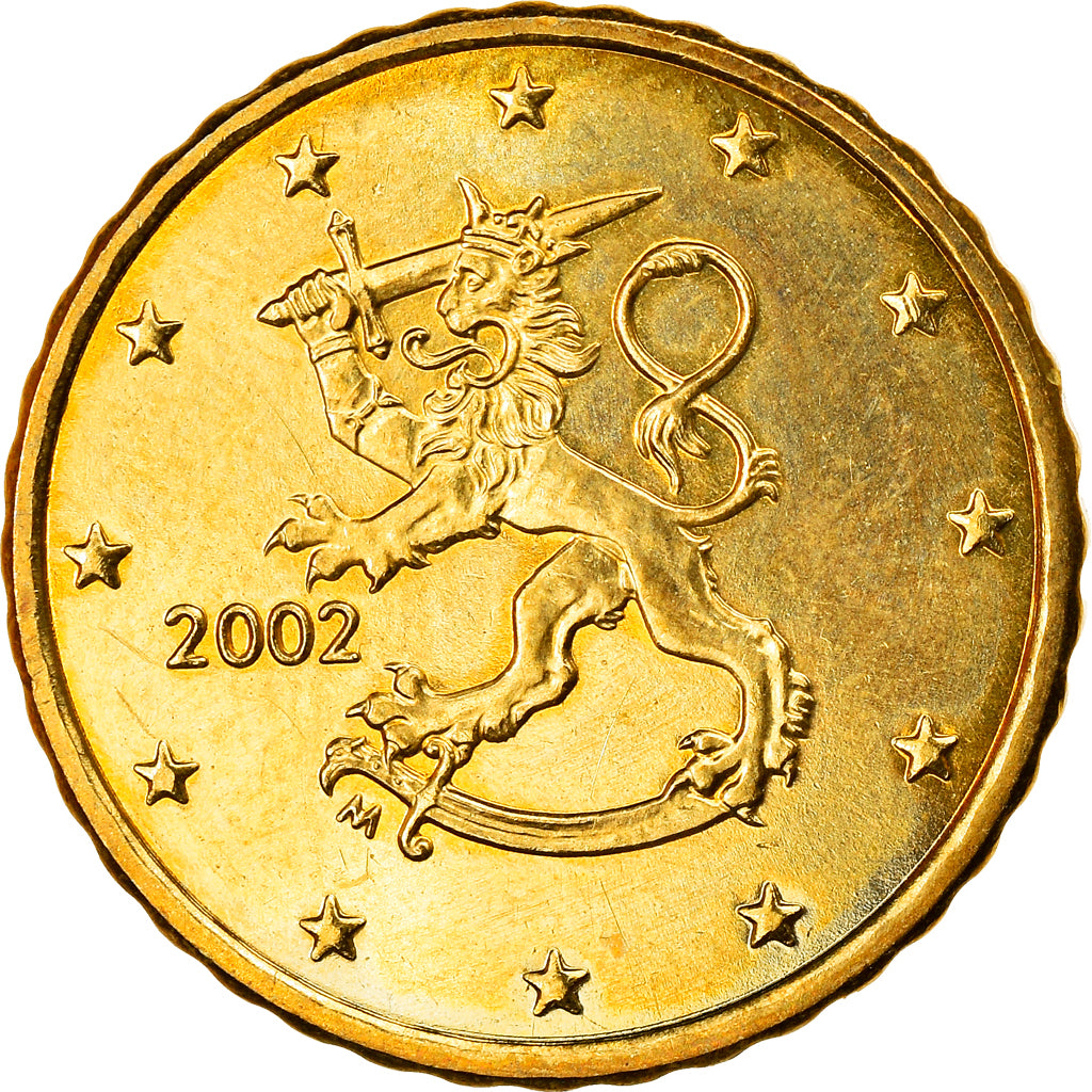 Finnland, 10 Euro Cent, 2002, Vantaa, UNZ, Messing, KM:101