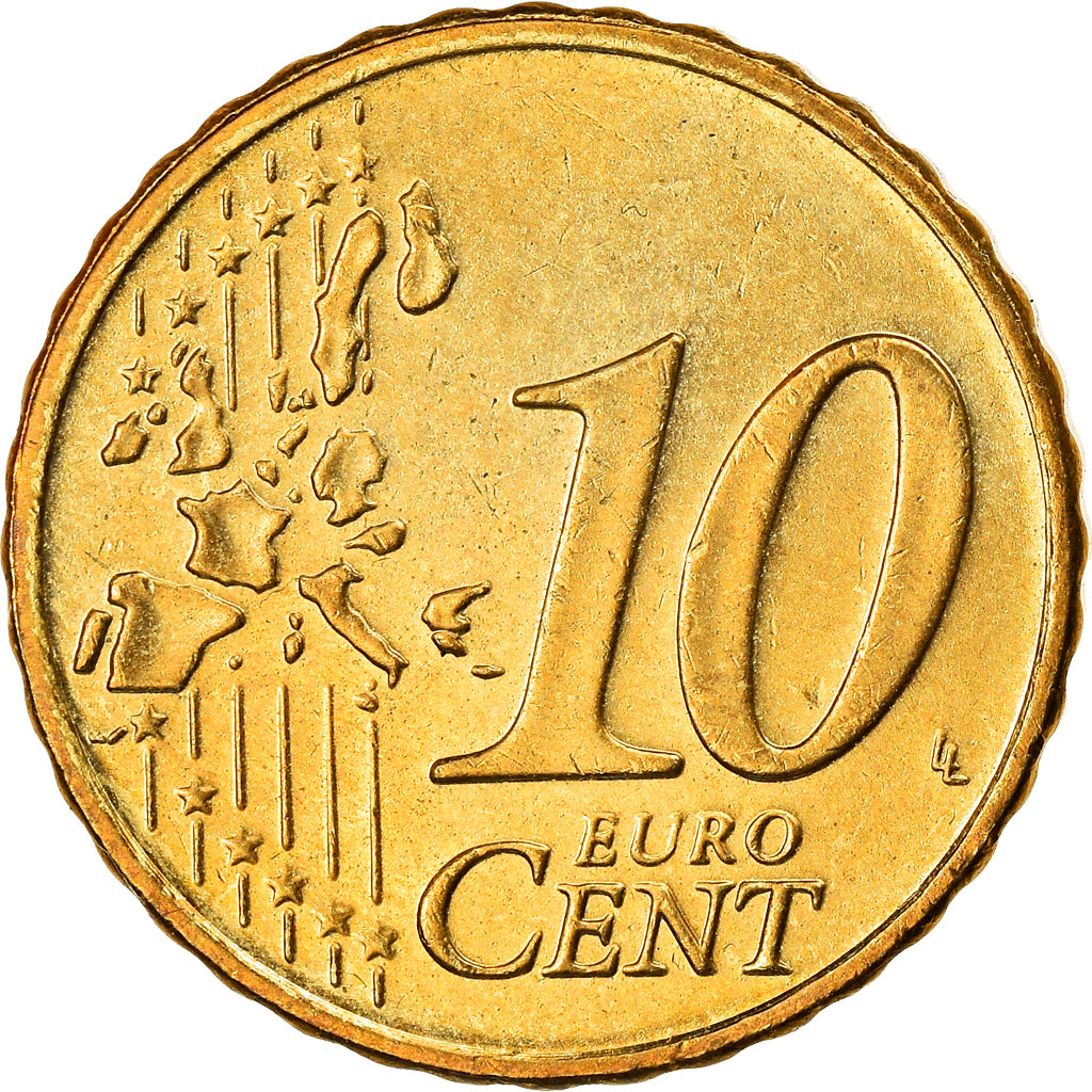 REPÚBLICA DA IRLANDA, 10 Euro Cent, 2002, Sandyford, AU(50-53), Latão, KM:35